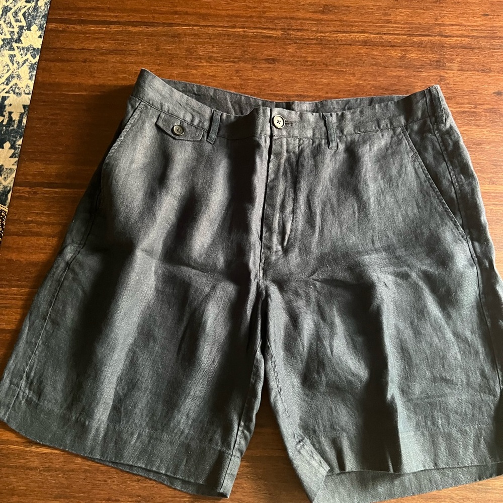 Billy Reid navy blue linen shorts